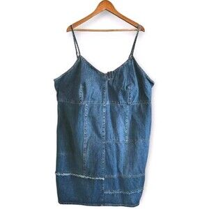 Venezia Jean Dress Womens 26/28 Blue Embellished Spaghetti Straps Back Zip  NWT